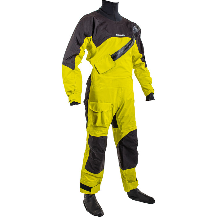 2024 Gul Junior Dartmouth Eclip Zip Drysuit & Underfleece GM0389-B9 - Sulphur / Black